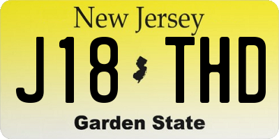 NJ license plate J18THD