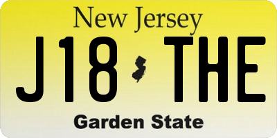 NJ license plate J18THE