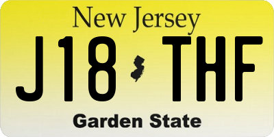 NJ license plate J18THF