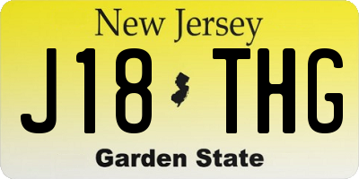 NJ license plate J18THG