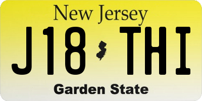 NJ license plate J18THI