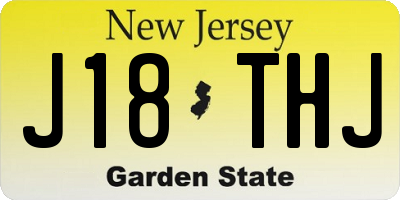 NJ license plate J18THJ