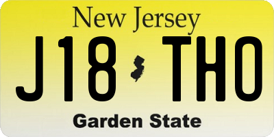 NJ license plate J18THO
