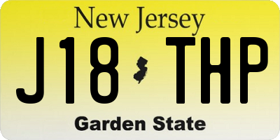 NJ license plate J18THP
