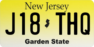 NJ license plate J18THQ