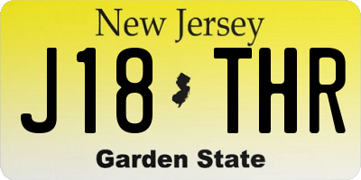 NJ license plate J18THR