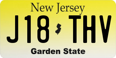 NJ license plate J18THV