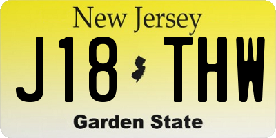 NJ license plate J18THW