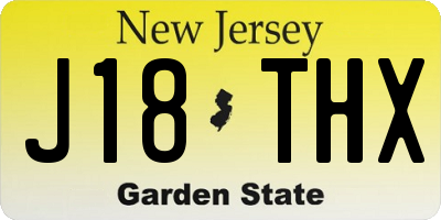 NJ license plate J18THX
