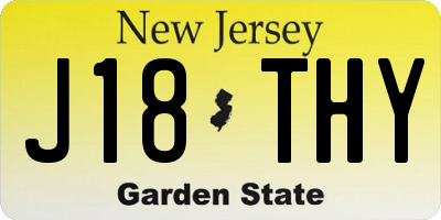 NJ license plate J18THY