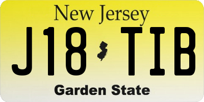 NJ license plate J18TIB