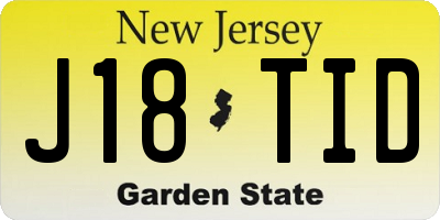 NJ license plate J18TID