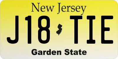 NJ license plate J18TIE