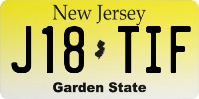 NJ license plate J18TIF
