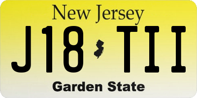 NJ license plate J18TII