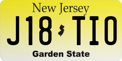 NJ license plate J18TIO