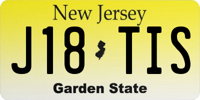 NJ license plate J18TIS