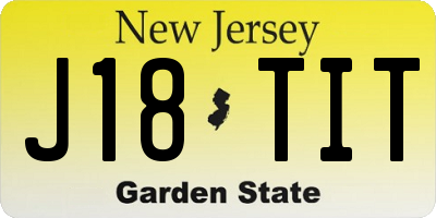 NJ license plate J18TIT