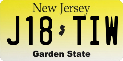 NJ license plate J18TIW
