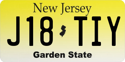 NJ license plate J18TIY