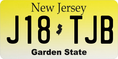 NJ license plate J18TJB
