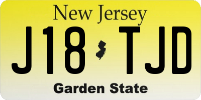 NJ license plate J18TJD