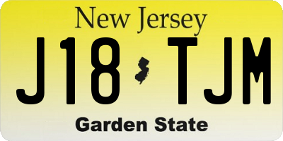 NJ license plate J18TJM