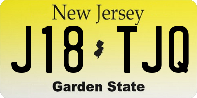NJ license plate J18TJQ