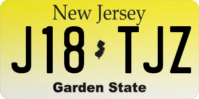 NJ license plate J18TJZ