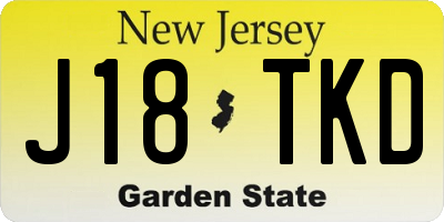 NJ license plate J18TKD