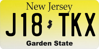 NJ license plate J18TKX