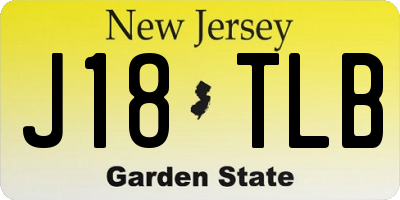 NJ license plate J18TLB