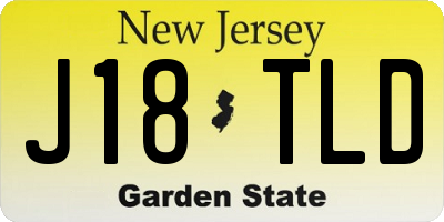NJ license plate J18TLD