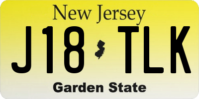 NJ license plate J18TLK