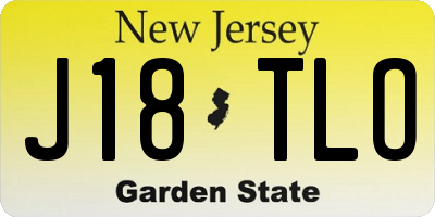 NJ license plate J18TLO