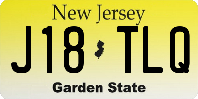 NJ license plate J18TLQ