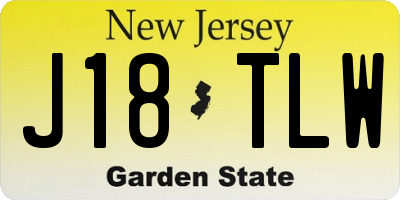 NJ license plate J18TLW