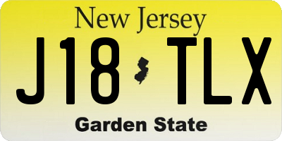 NJ license plate J18TLX