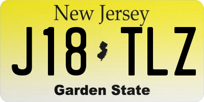 NJ license plate J18TLZ