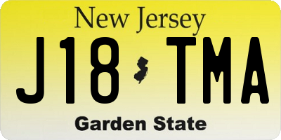 NJ license plate J18TMA