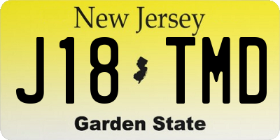 NJ license plate J18TMD