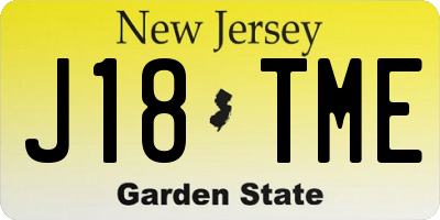 NJ license plate J18TME