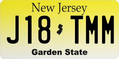 NJ license plate J18TMM