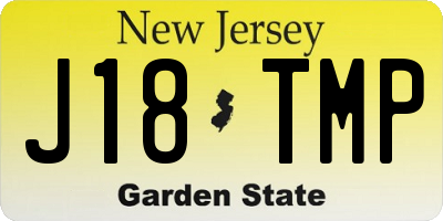 NJ license plate J18TMP