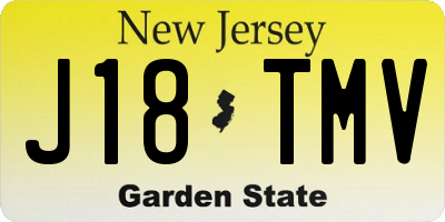 NJ license plate J18TMV