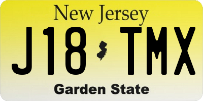 NJ license plate J18TMX