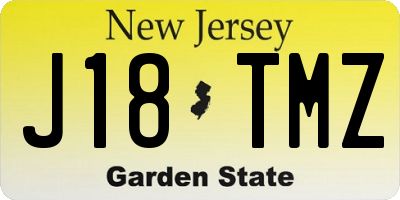 NJ license plate J18TMZ