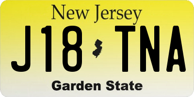 NJ license plate J18TNA
