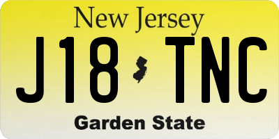 NJ license plate J18TNC