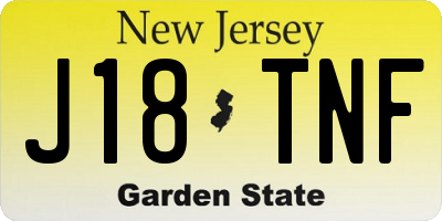 NJ license plate J18TNF